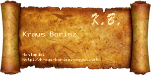 Kraus Borisz névjegykártya